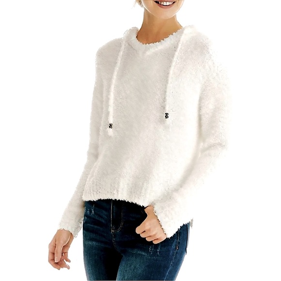 White Hooded Teddy Sweater - Picture 2 of 6